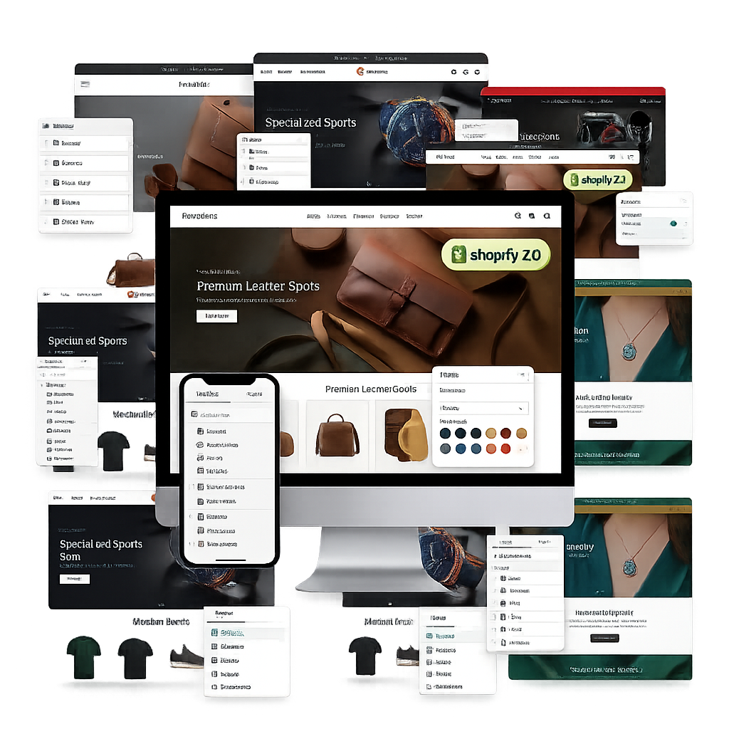Custom Shopify theme components and storefront interface