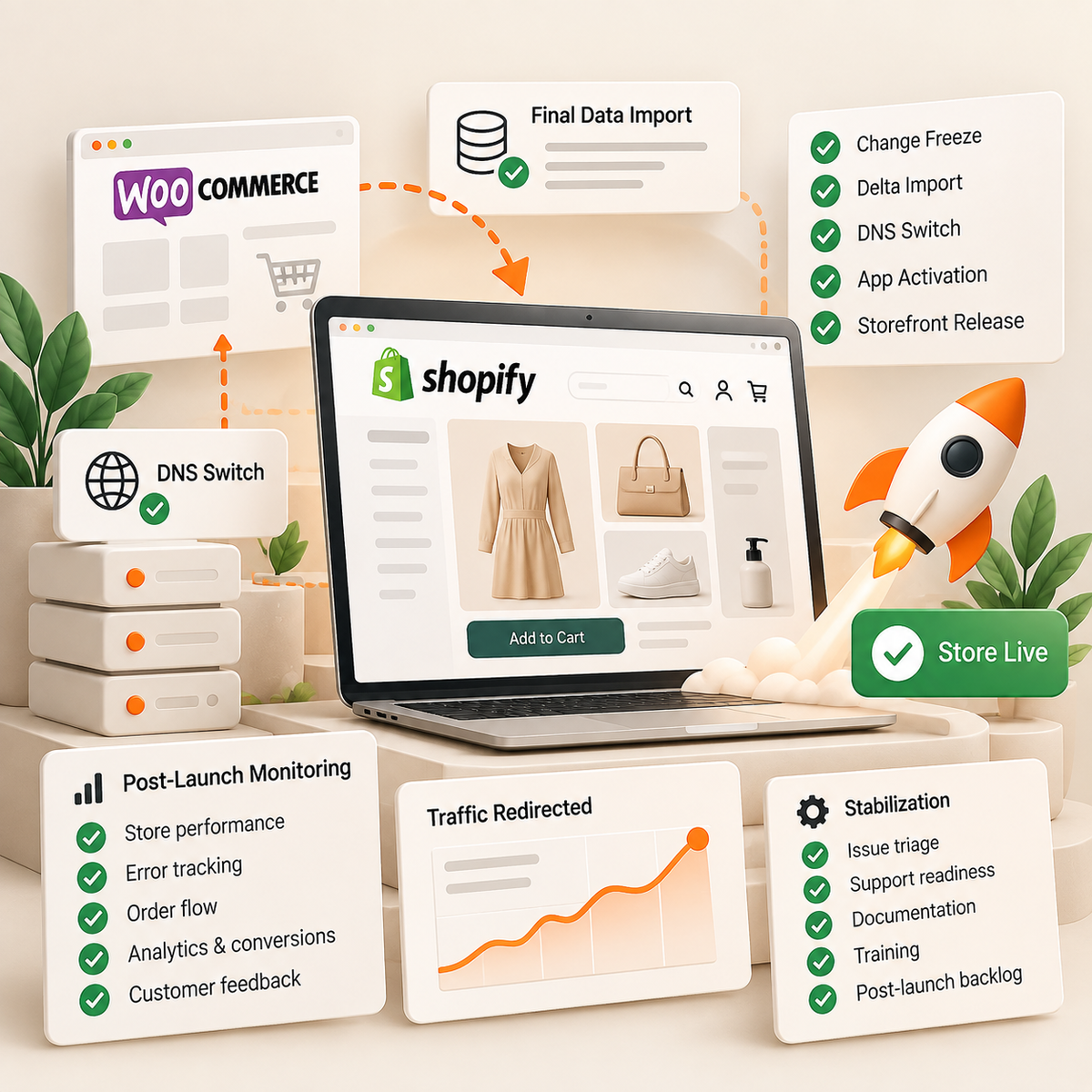 WooCommerce to Shopify launch and stabilization