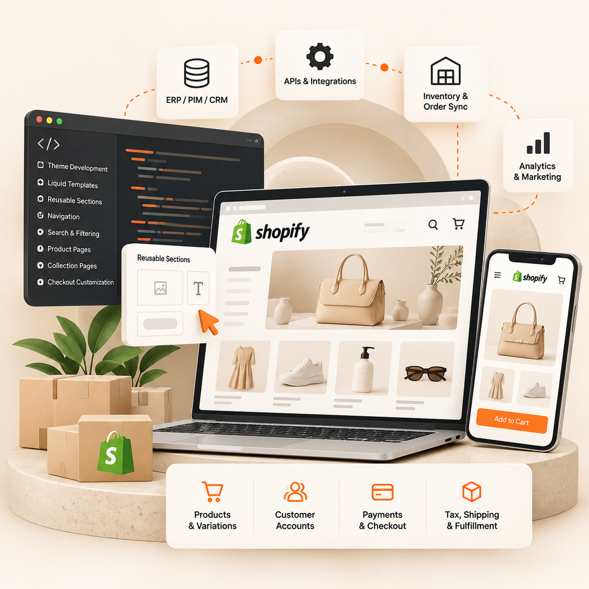 Shopify storefront and integrations replacing WooCommerce