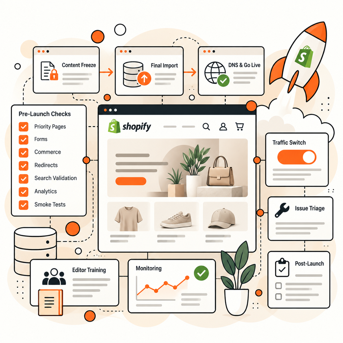 WordPress to Shopify launch and stabilization