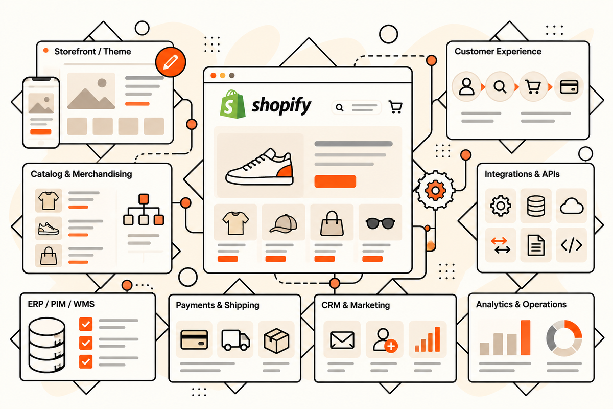 Shopify storefront and integrations replacing PrestaShop
