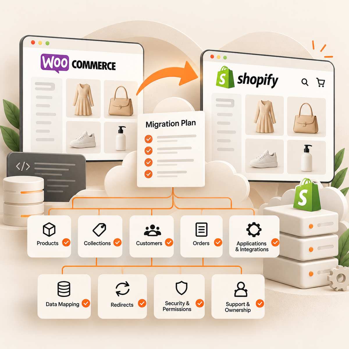 WooCommerce to Shopify target architecture