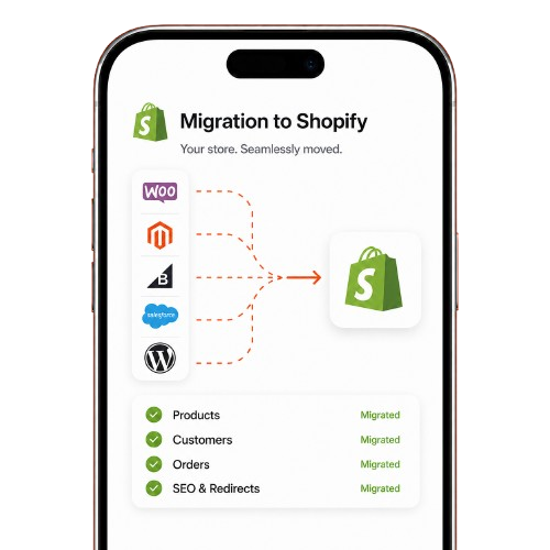 Migration to Shopify phone mockup