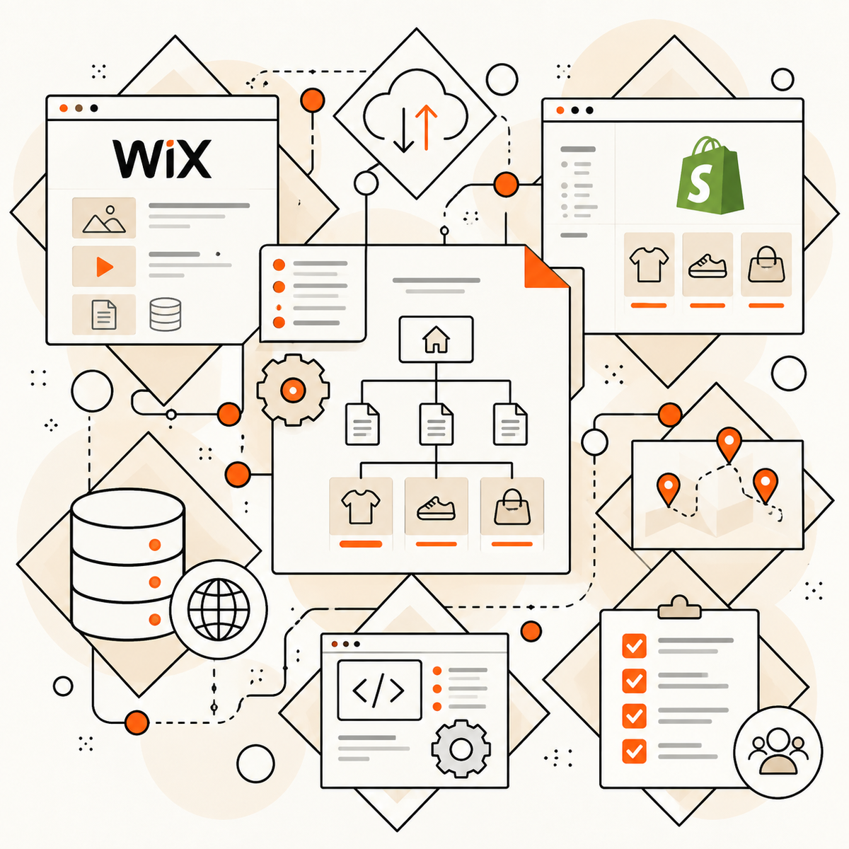 Wix to Shopify target architecture